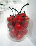 Donald Carlson Donald Carlson Clear Bowl with 21 Red Cherries